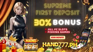 Get Up to 30% Bonus on First Deposit at Hand777 for JILI & FC Slots